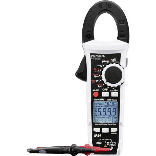 VOLTCRAFT VC-750 E Stromzange, Hand-Multimeter kalibriert (DAkkS-akkreditiertes Labor) digital Spritzwassergeschützt (IP...