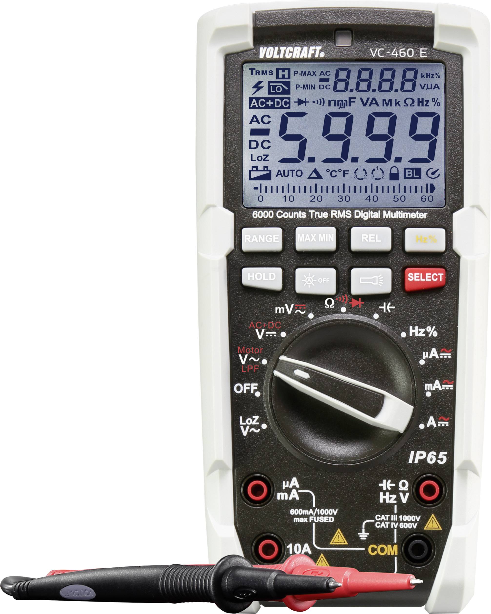 VOLTCRAFT Hand-Multimeter digital VOLTCRAFT VC-460 E Kalibriert nach: Werksstandard Strahlwassergesc