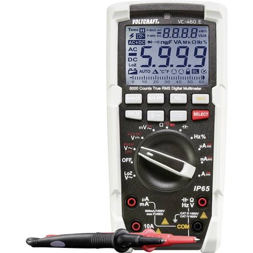 VOLTCRAFT VC-460 E Hand-Multimeter kalibriert (DAkkS-akkreditiertes Labor) digital Strahlwassergeschützt (IP65) CAT III ...