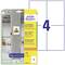 Der Bild zeigt eine Packung Avery Zweckform stark haftende Papier-Etiketten, die für alle Drucker geeignet sind, L4787-20, Format 105 x 148 mm, 80 etiketten pro Packung.