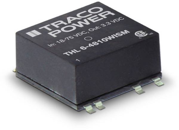 TracoPower THL 6-4821WISM DC/DC-Wandler, SMD 48 V/DC 5 V/DC, -5 V/DC 600 mA 6 W Anzahl Ausgänge: 2 x Inhalt 1 St.