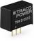 Schwarzer Elektronikbauteil mit drei goldenen Anschlüssen, beschriftet mit 'TRACO POWER TSR 2-0512'.