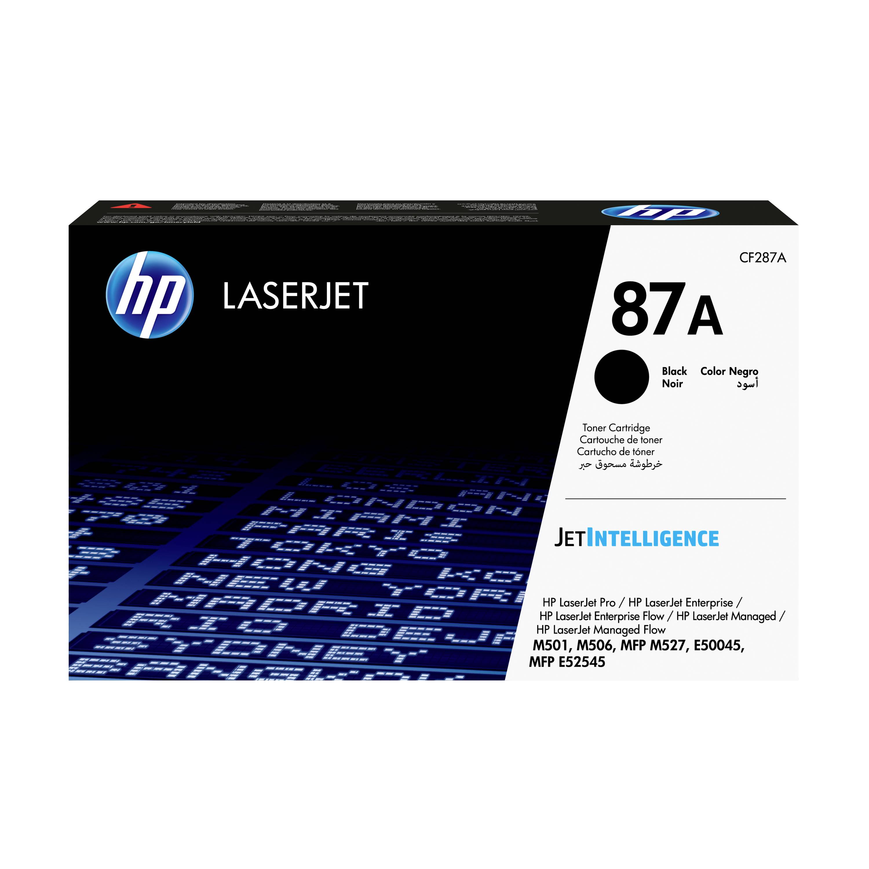 HP LaserJet 87A schwarze Tonerpatrone, Modell CF287A, für HP LaserJet Pro und Enterprise Drucker.