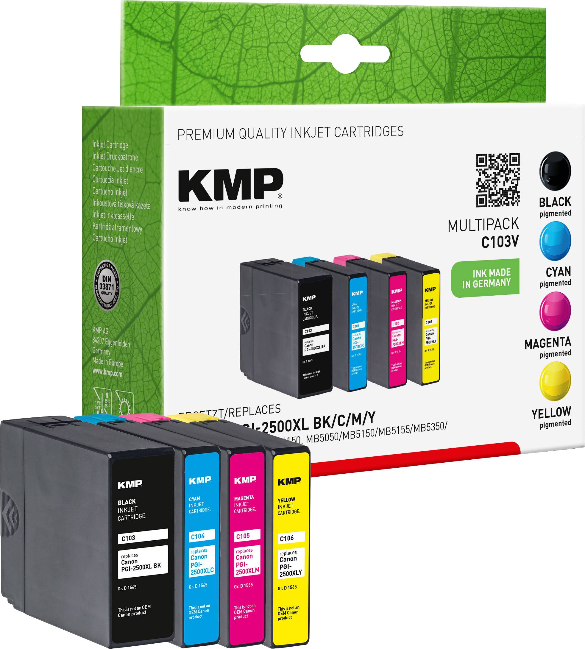 KMP MULTIPACK C103V 4er Pack Schwarz, Gelb, Cyan, Magenta Tonerpatrone