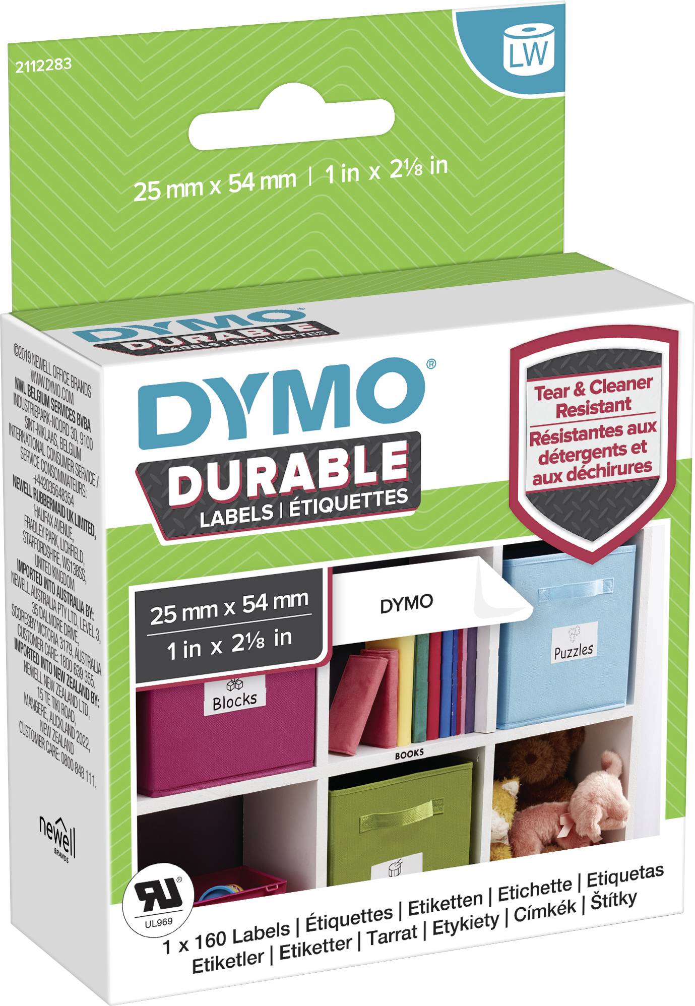 DYMO LW-Kunststoff-Etiketten, 1 Rolle a 160 Etiketten
