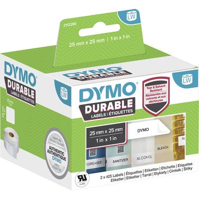 DYMO 2112286 Etiketten Rolle 25 x 25 mm Polypropylen-Folie Weiß 1700 St. Permanent haftend Universal-Etiketten, Adress-E