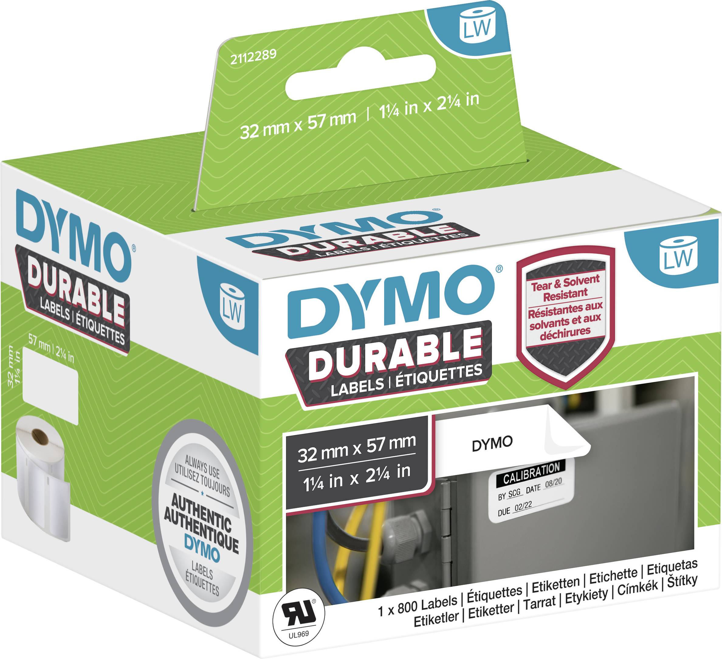 DYMO LW-Kunststoff-Etiketten, 1 Rolle a 800 Etiketten