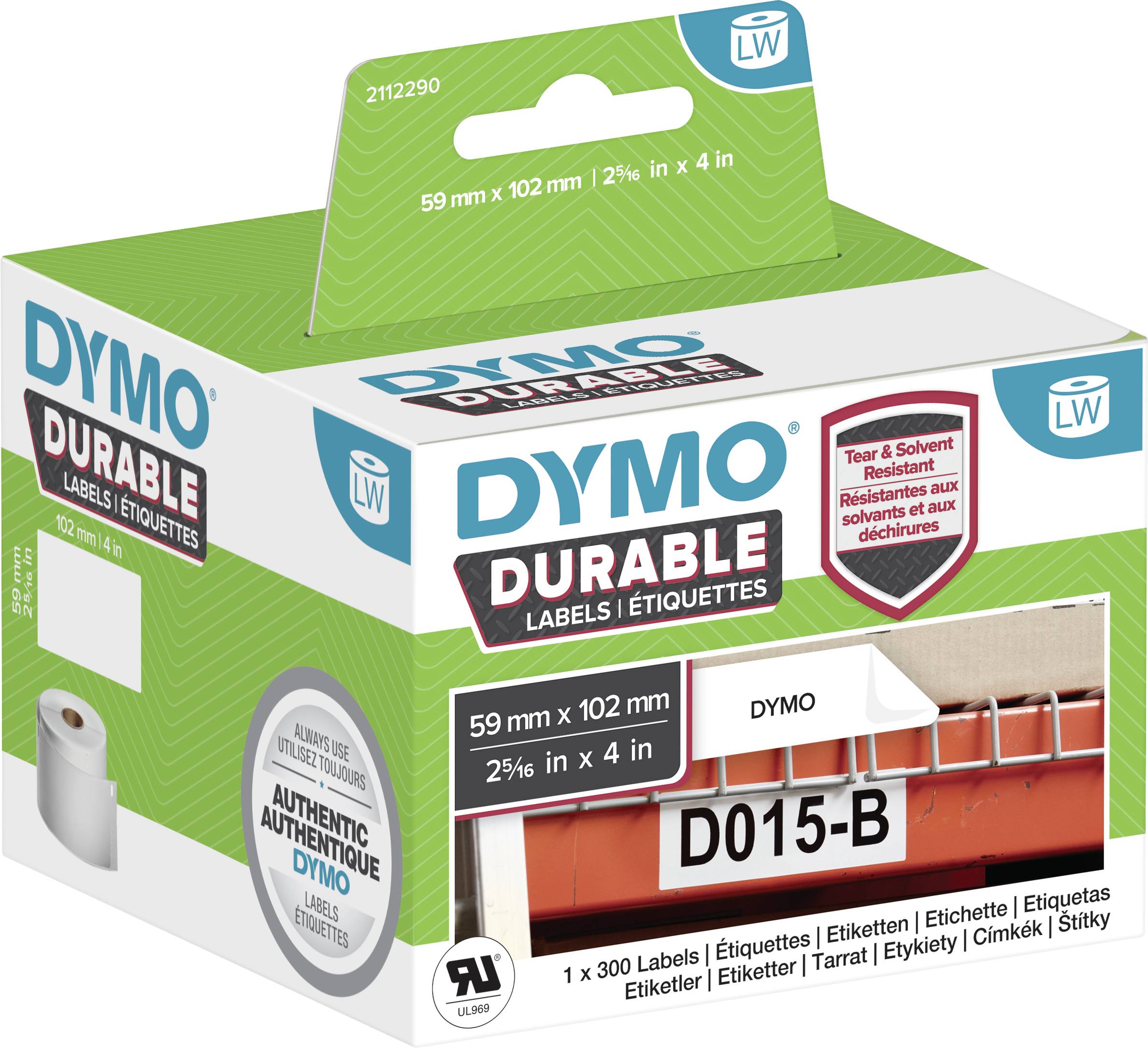 DYMO LW-Kunststoff-Etiketten, 1 Rolle a 300 Etiketten