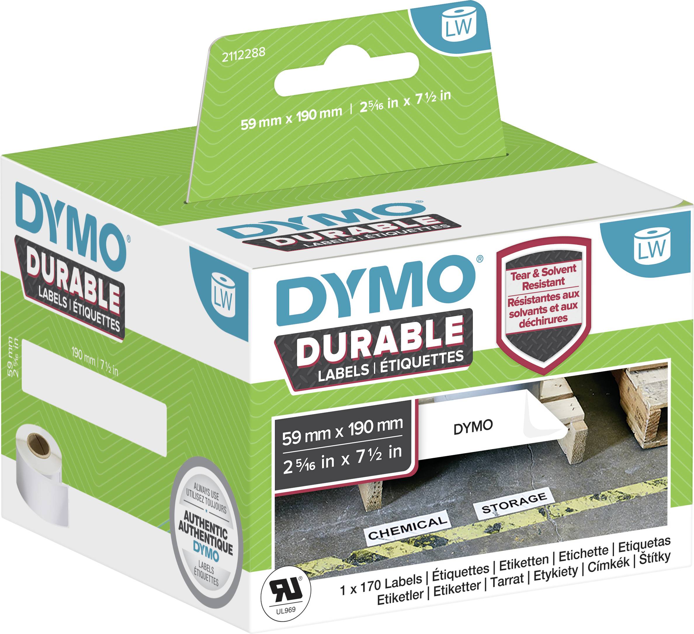 DYMO LW-Kunststoff-Etiketten, 1 Rolle a 170 Etiketten