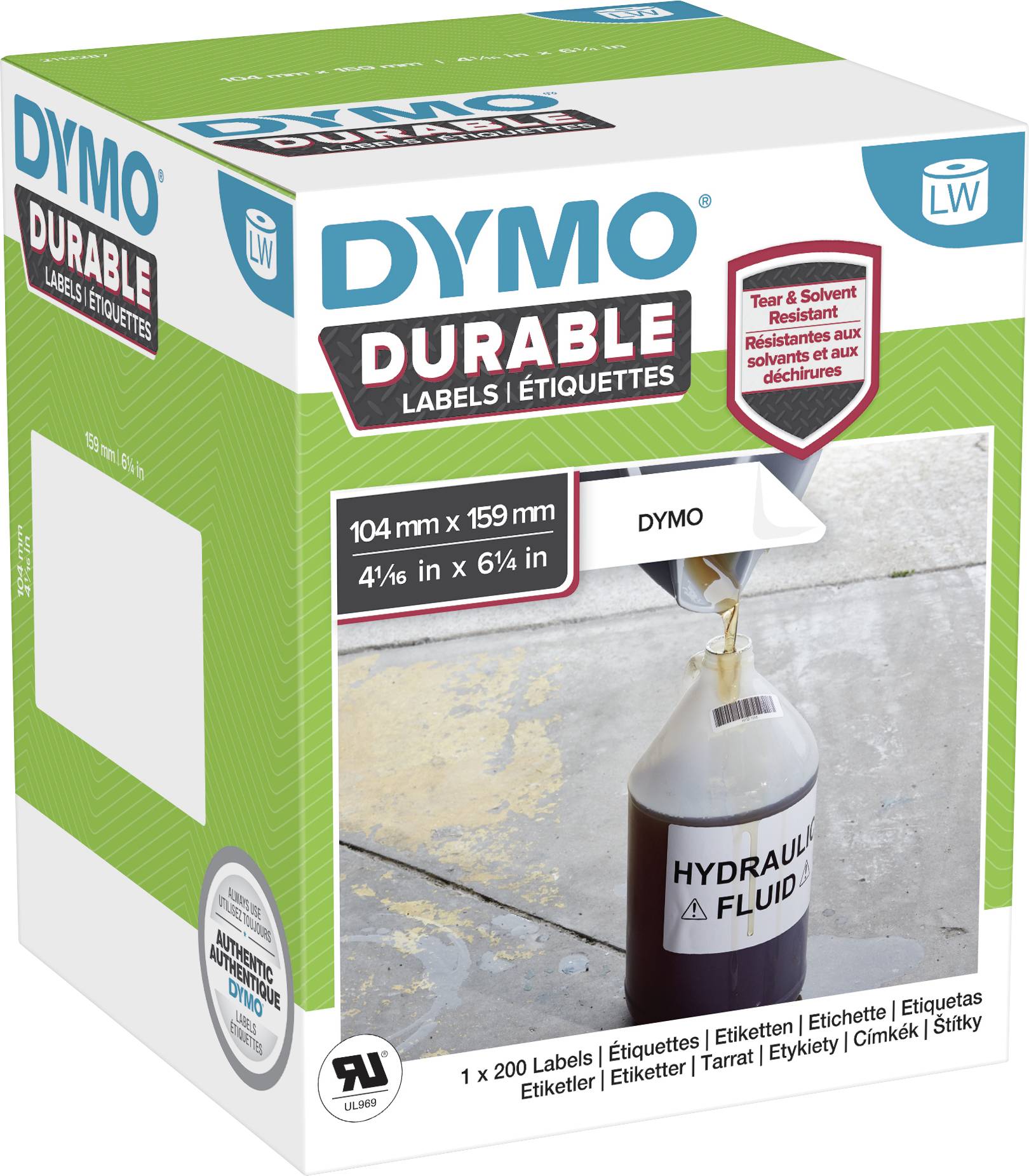 DYMO LW-Kunststoff-Etiketten, 1 Rolle a 200 Etiketten
