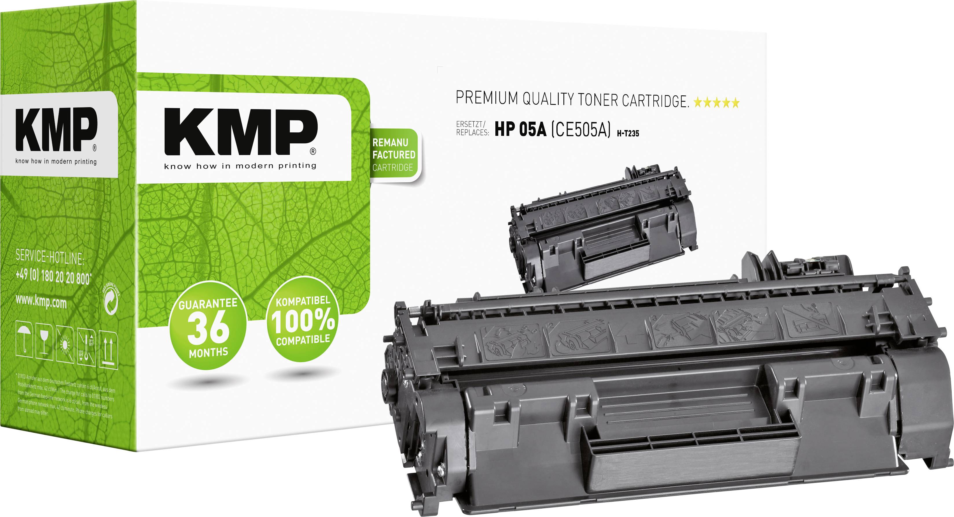 Kmp Toner Ersetzt Hp 05A, CE505A Kompatibel Schwarz 2300 Seiten H-T235 1217,8000