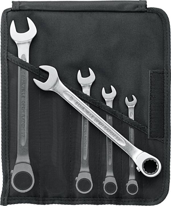 Stahlwille 96411705 17/5 Knarren-Ring-Maulschlüssel-Satz 5teilig Schlüsselweite (Metrisch) 8 - 19 mm