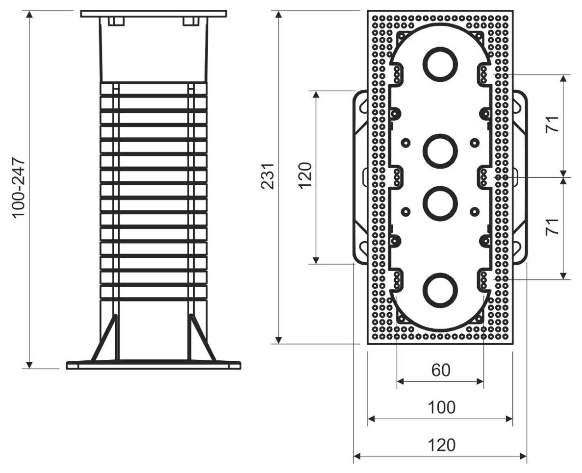 KOPOS KEZ-3 KB Isolier-Installationsdose (B x H x T) 231 x 120 x 247 mm 1 St.-2
