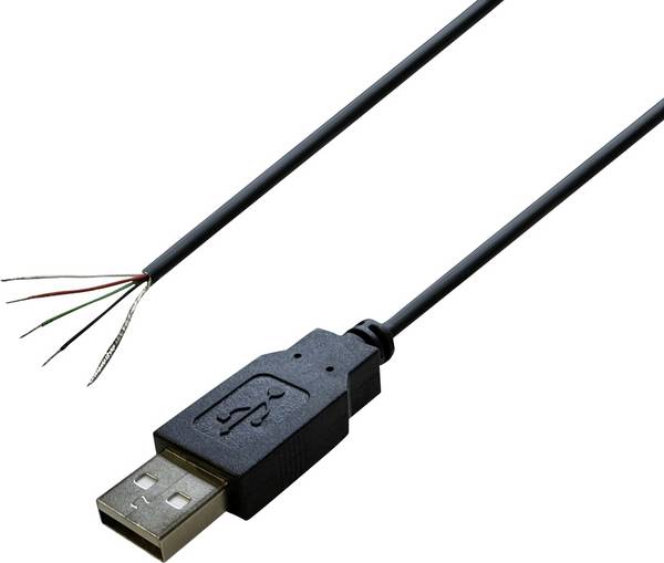 USB A Stecker 2.0 mit offenem Kabelende Stecker, gerade USB A Stecker 2.0 10080109 BKL Electronic Inhalt: 1 St.
