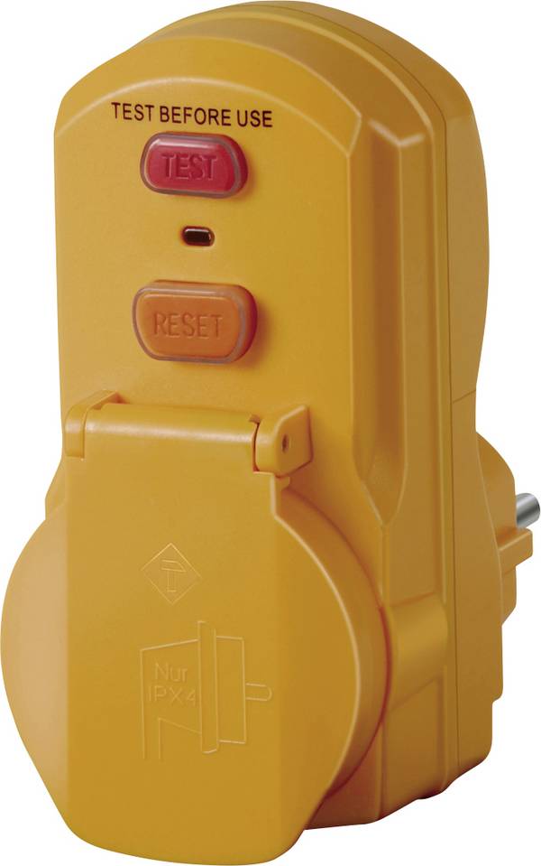 Brennenstuhl 1290660 Personenschutz-Zwischenstecker  PRCD 230 V Gelb IP54