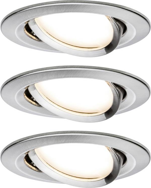 Paulmann 93878 Coin Slim LED-Einbauleuchte 3er Set  LED LED fest eingebaut 18 W Eisen (gebürstet)