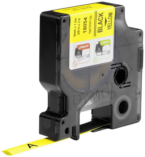 Etiketten  DYMO IND RHINO S0718290 Polyolefin Bandfarbe: Gelb Schriftfarbe:Schwarz 9 mm 1.5 m