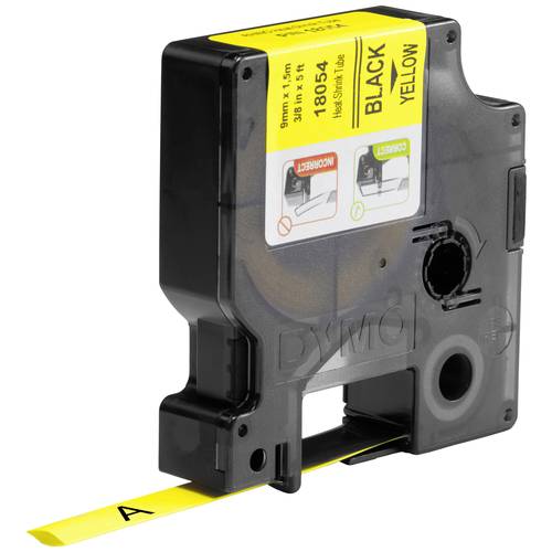 Schriftband Wärme-Schrumpfschlauch DYMO IND RHINO S0718290 Polyolefin Bandfarbe: Gelb Schriftfarbe:Schwarz 9 mm 1.5 m