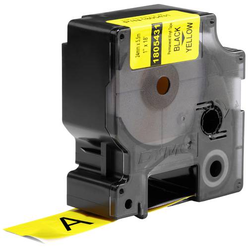 Schriftband DYMO IND RHINO 1805431 Vinyl Bandfarbe: Gelb Schriftfarbe:Schwarz 24 mm 5.5 m