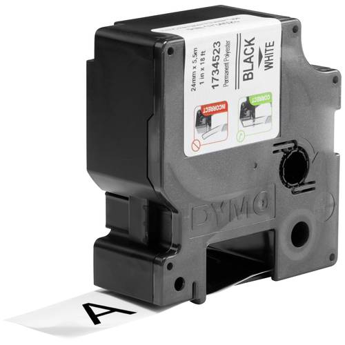 Schriftband DYMO IND RHINO S0773830 Polyester Bandfarbe: Weiß Schriftfarbe:Schwarz 24 mm 5.5 m