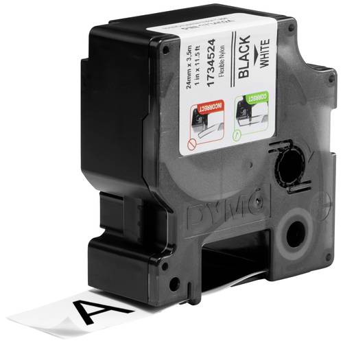 Schriftband DYMO IND RHINO 1734524 Bandfarbe: Weiß Schriftfarbe:Schwarz 24 mm 3.5 m