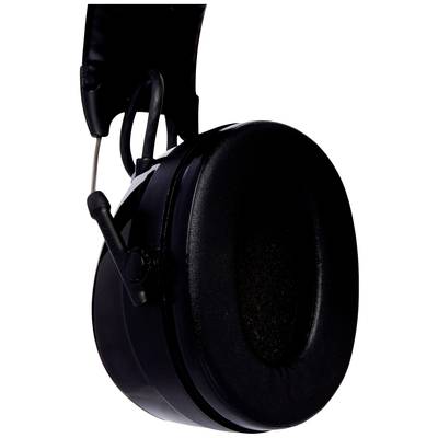 Schwarzer Over-Ear-Kopfhörer, seitlich aufgenommen. Fokus auf der Ohrmuschel mit Polsterung. Keine sichtbaren Logos oder Markierungen.