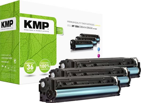 KMP Toner ersetzt HP 125A, CB541A, CB542A, CB543A Kompatibel Kombi-Pack Cyan, Magenta, Gelb 1400 Seiten H-T113CMY 1216,0030
