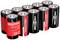 'INDUSTRIAL ALKALINE'-Batterien, 10er-Packung, mit roter Beschriftung auf schwarzem Hintergrund. Geeignet für industrielle Anwendungen.