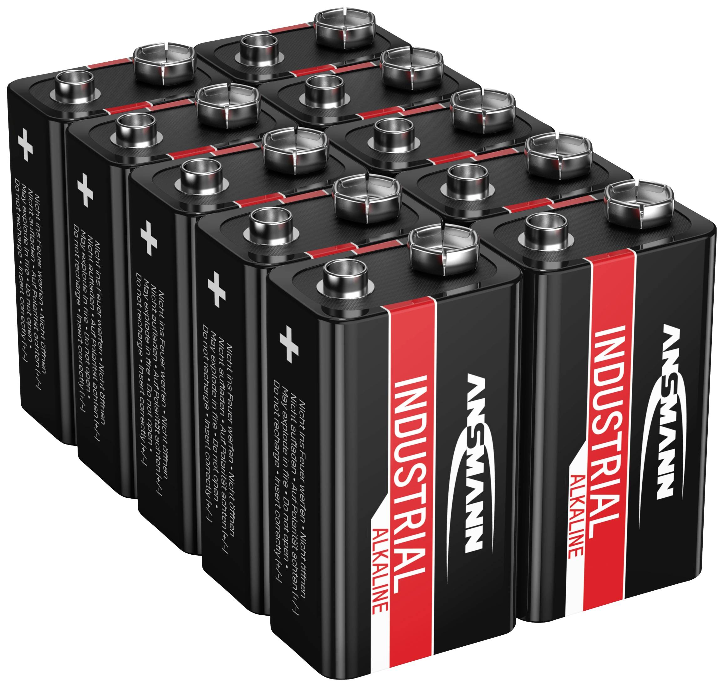 ANSMANN 9 V Block-Batterie Alkali-Mangan Ansmann Industrial 9 V 10 St.