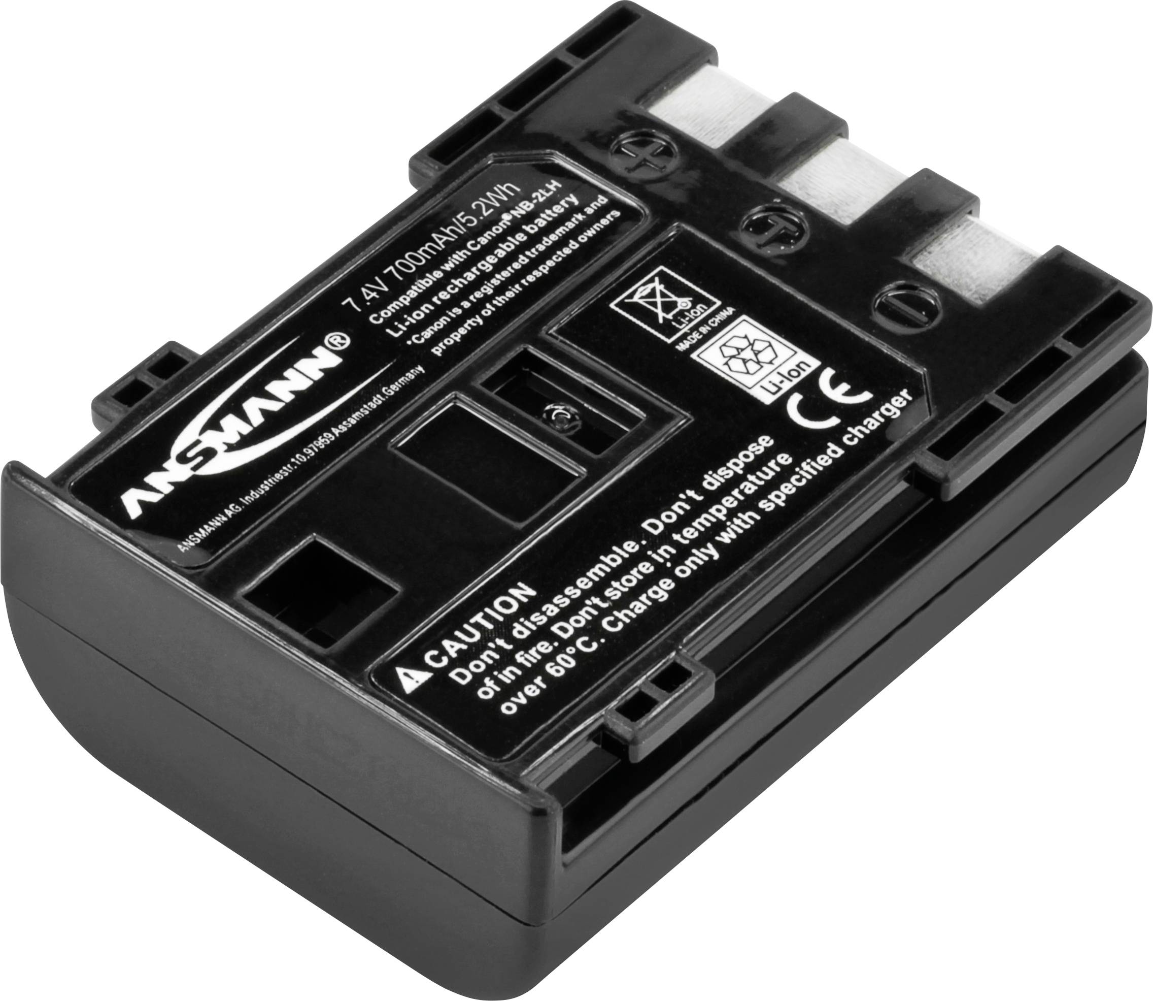 Ein schwarzer Akku mit Markenlogo und Sicherheitswarnungen. Spannung: 7,4V, Kapazität: 1500mAh. Anschlusskontakte und Symbole sichtbar.