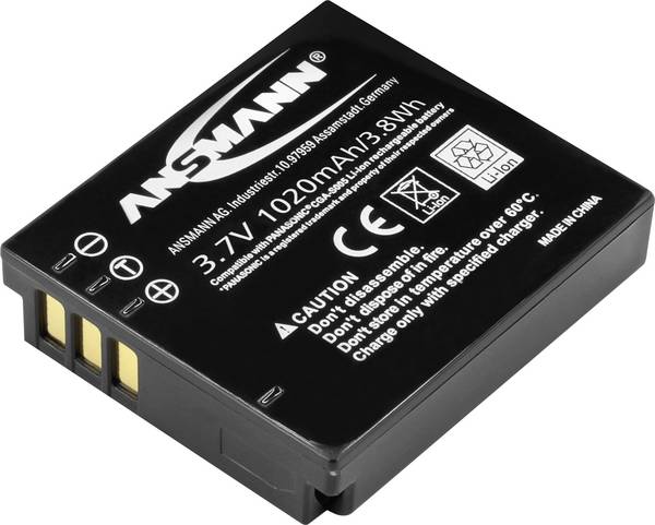Ansmann A-Pan CGA S005 Kamera-Akku ersetzt Original-Akku (Kamera) CGA-S005E, CGA-S005, DB-60 3.7 V 1020 mAh