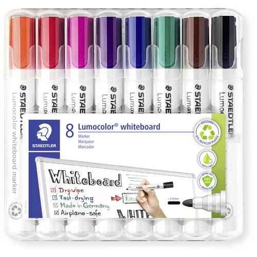 Whiteboardmarker Lumocolor 2mm sort. 8St.