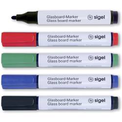 Image of Sigel GL711 GL711 Glasboardmarker Schwarz, Blau, Rot, Grün 5 St./Pack.