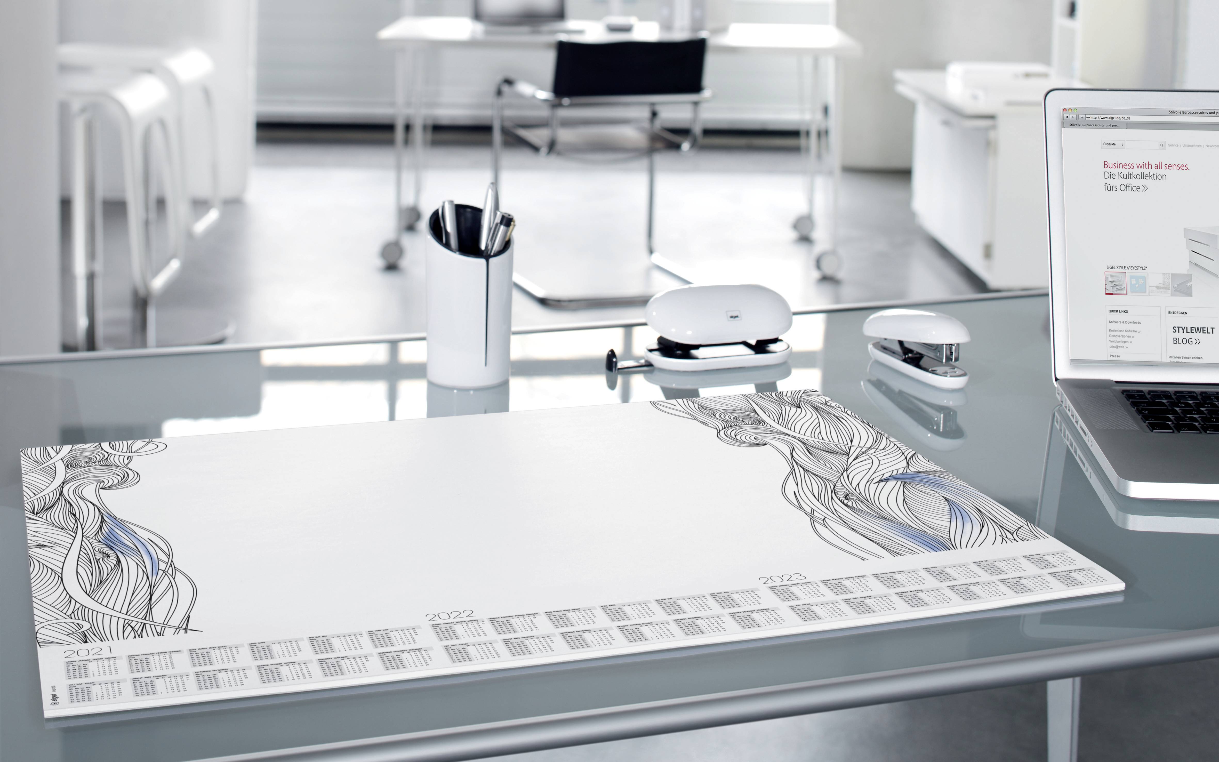 Sigel Relax Ho480 Schreibunterlage Jahreskalender Schwarz Weiss B X H 595 Mm X 410 Mm Kaufen