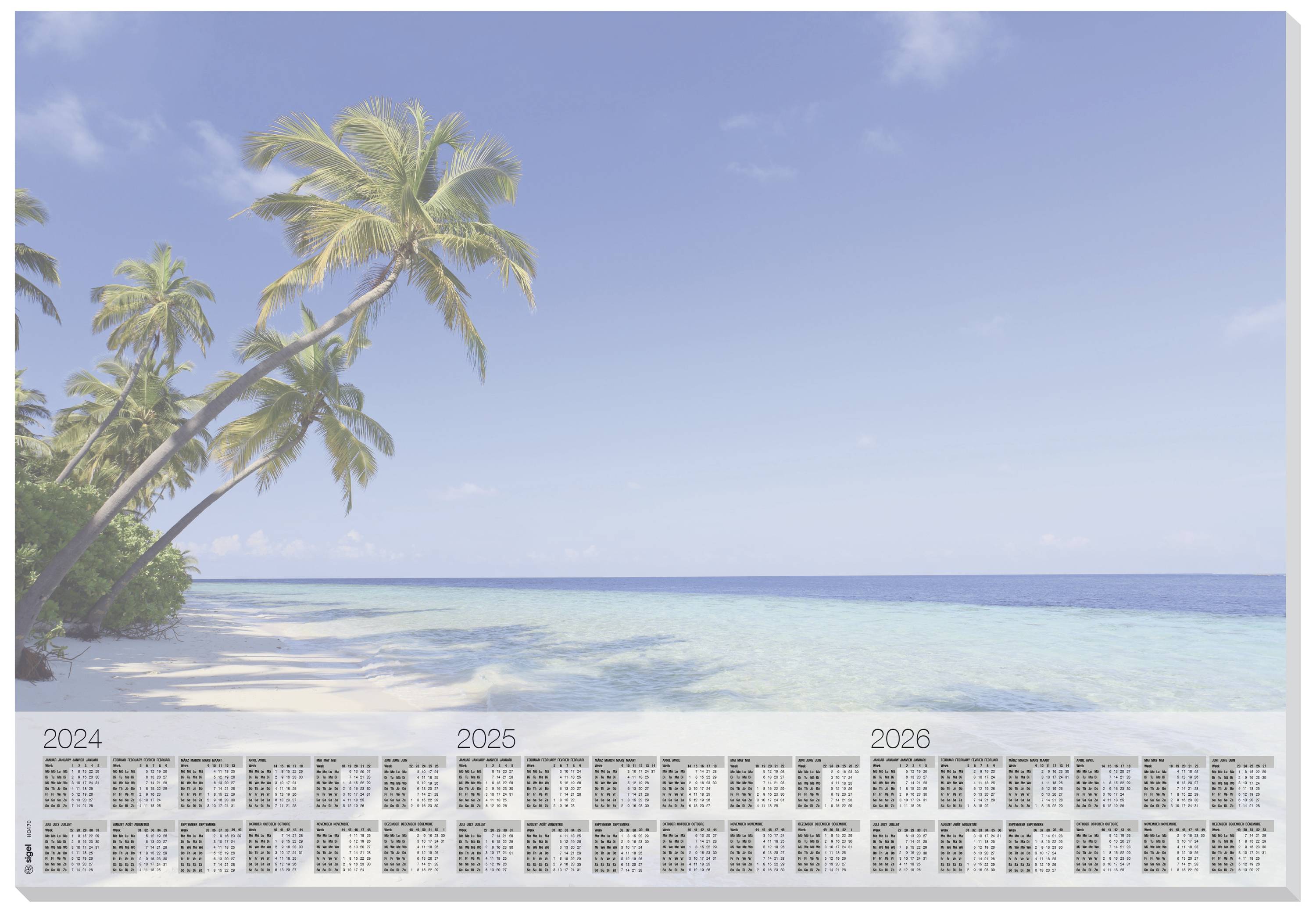 SIGEL Papier-Schreibunterlage Design Beach, 595x410 mm, 30 Blatt