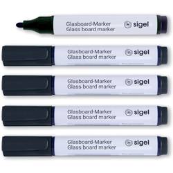 Image of Sigel GL710 GL710 Glasboardmarker Schwarz 5 St./Pack.