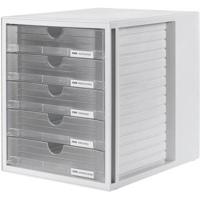HAN Systembox 1450-63 Schubladenbox Grau DIN A4, DIN C4 Anzahl der Schubfächer: 5
