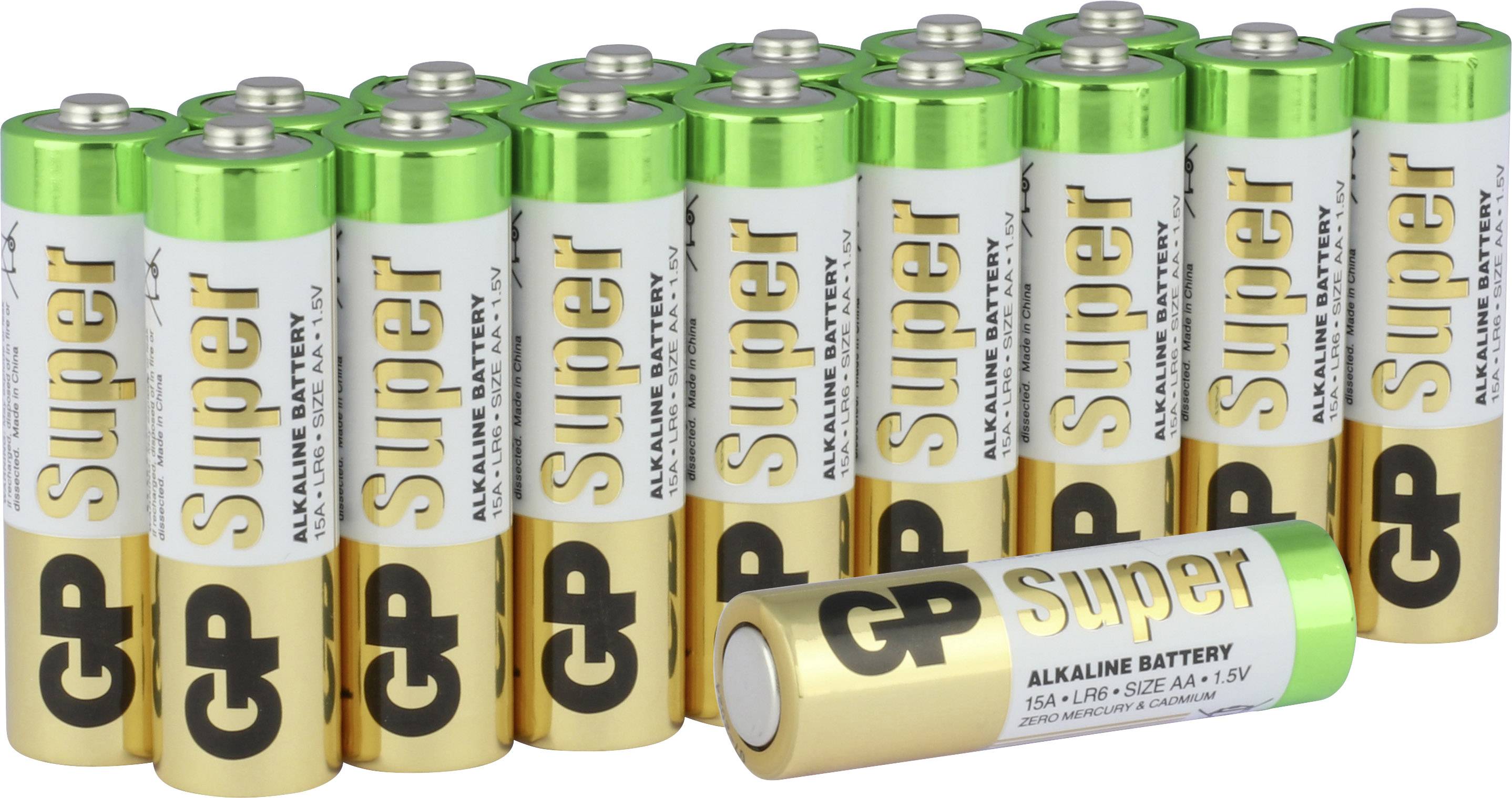 GP Super Mignon (AA)-Batterie Alkali-Mangan 1.5 V 16 St.