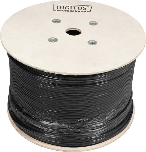 Digitus DK-1741-VH-10-OD Netzwerkkabel CAT 7 S/FTP   0.25 mm² Schwarz (RAL 9005) 1000 m