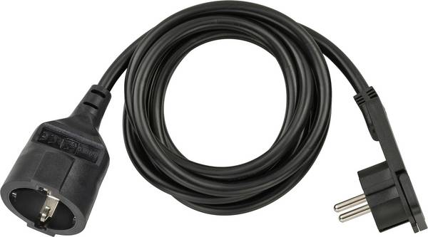 Brennenstuhl 1168980020 Strom Verlängerungskabel   Schwarz 2.00 m H05VV-F 3G 1,5 mm²