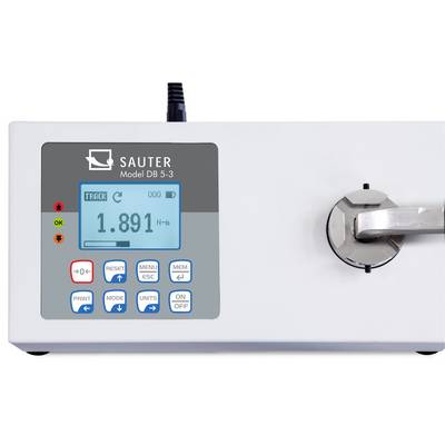 Messgerät Sauter Model DB 5-3 zeigt auf einem digitalen Display den Wert '1,891 N·m' im TRACK-Modus an. Tasten zur Bedienung sind darunter.