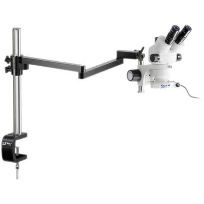 Ein Mikroskop mit schwenkbarem Arm und Tischklemme. Ideal für präzise wissenschaftliche Untersuchungen.