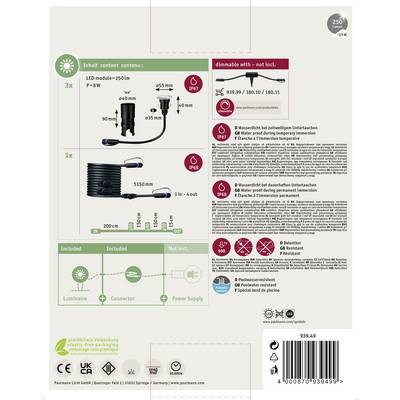 'LED Modul' Set: Enthält 3 LED-Module, Kabel und Anschluss; wasserdicht. Leistung: 250lm. Dimmbar, Netzteil nicht inklusive.