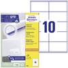 Avery-Zweckform 3425 Universal-Etiketten 105 x 57 mm Papier Weiß 1000 St. Permanent haftend Tintenstrahldrucker, Laserdrucker, Farblaserdrucker, Kopierer, Farbkopierer, Handbeschriftung