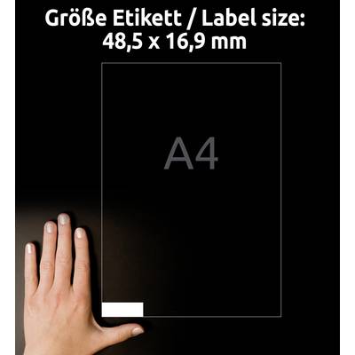 Avery-Zweckform 3667 Universal-Etiketten 48.5 x 16.9 mm Papier Weiß 6400 St. Permanent haftend Tintenstrahldrucker, Lase-6