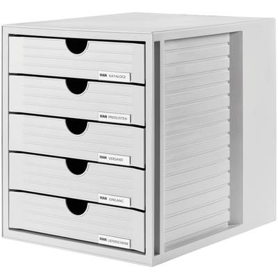 HAN SYSTEMBOX 1450-11 Schubladenbox Lichtgrau DIN A4, DIN C4 Anzahl der Schubfächer: 5
