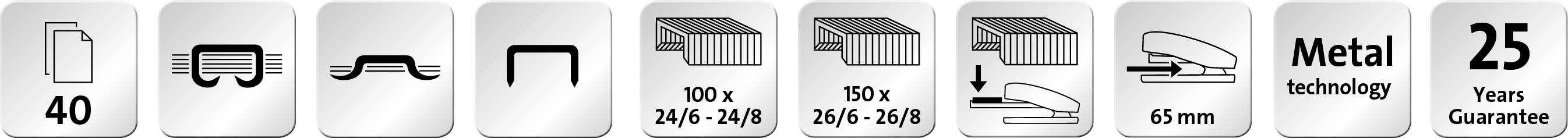 Symbolbild für NOVUS DAHLE - Novus B 4 - Hefter - 40 Blätter - 24/6-24/8, 26/6-26/8