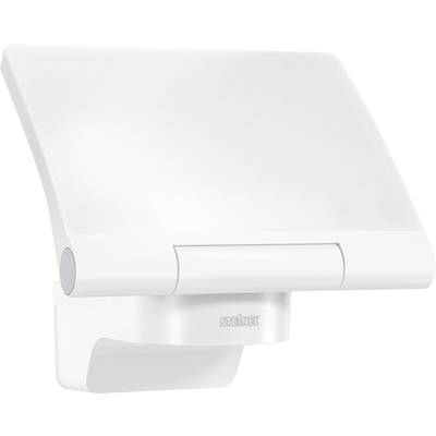 Eine weiße LED-Außenleuchte mit rechteckigem Design. Sie hat ein schlichtes, modernes Aussehen und ist zur Wandmontage geeignet.