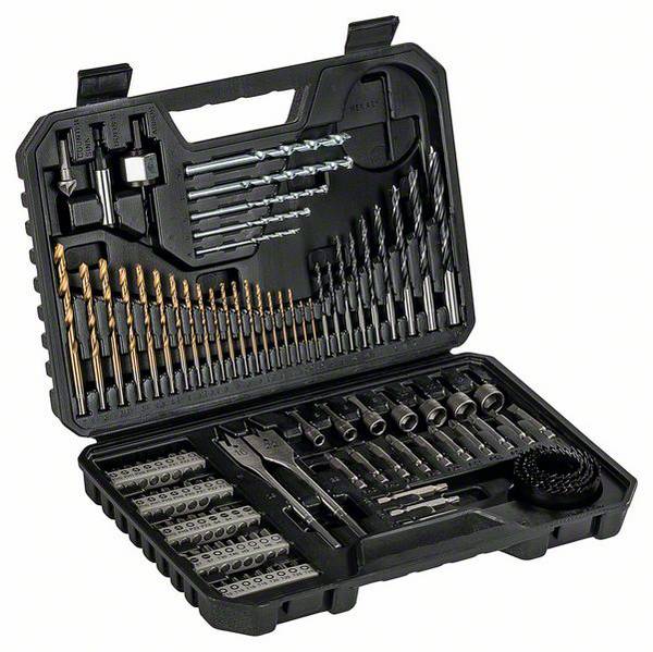 Bosch Accessories 2607017367 V-LINE 103teilig Bohrer- und Bit-Sortiment Holz, Metall, Kunststoff, Plexiglas, Mauerwerk, Stein 1.5 mm, 2 mm, 2.5 mm, 3 mm, 3.2 mm, 3.5 mm, 4 mm, 4.5 mm, 4.8 mm, 5 mm, 5.5 mm, 6 mm, 7 mm, 8 mm, 10 mm