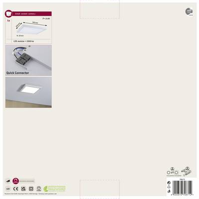 Die Verpackung zeigt eine LED-Deckenleuchte mit "Quick Connector" für einfache Installation, inklusive LED-Modul mit 2000 Lumen.